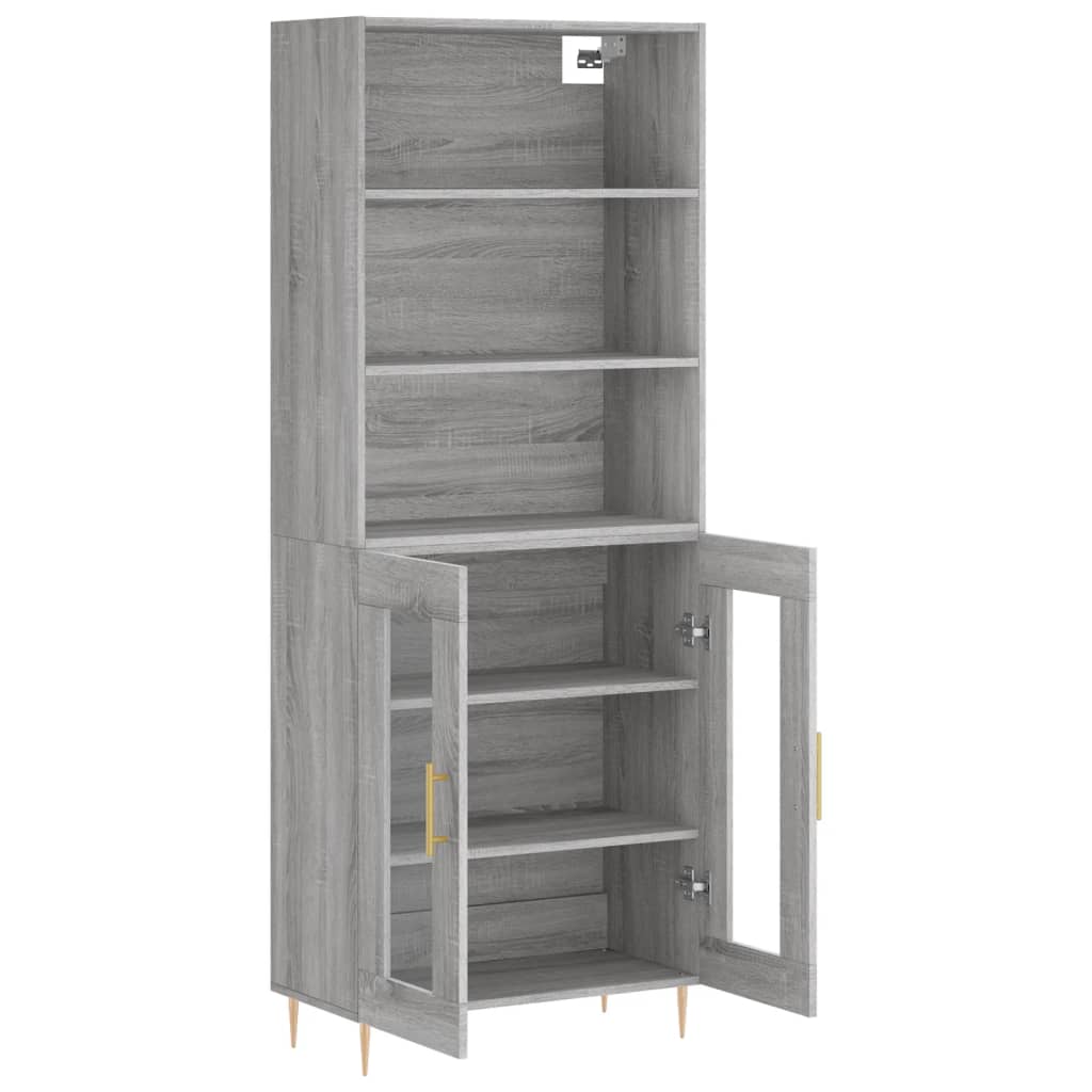 Buffet haut Sonoma gris 69,5x34x180 cm Bois d'ingénierie - XIOS