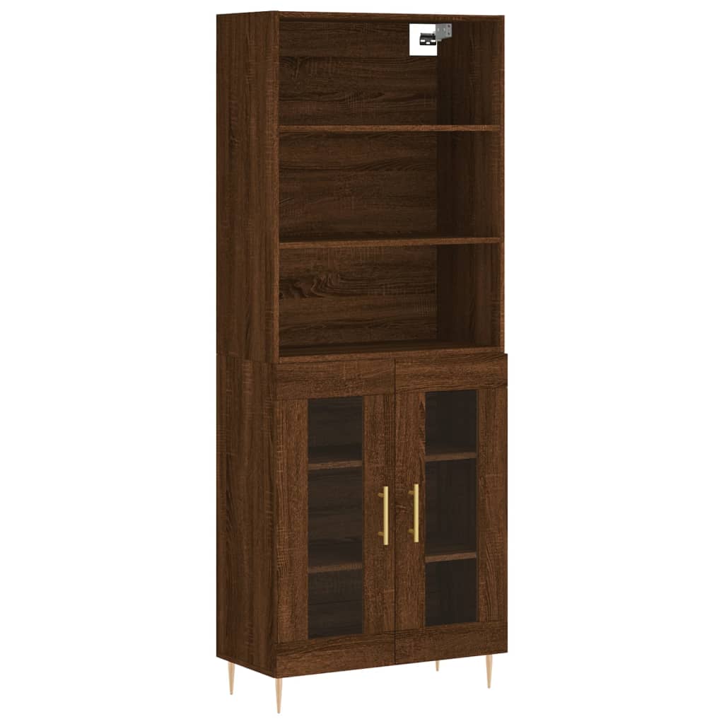 Buffet haut Chêne marron 69,5x34x180 cm Bois d'ingénierie Buffets & bahuts vidaXL