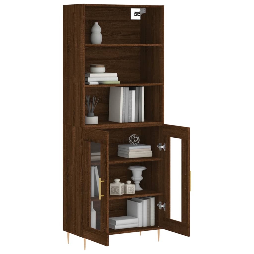 Buffet haut Chêne marron 69,5x34x180 cm Bois d'ingénierie Buffets & bahuts vidaXL