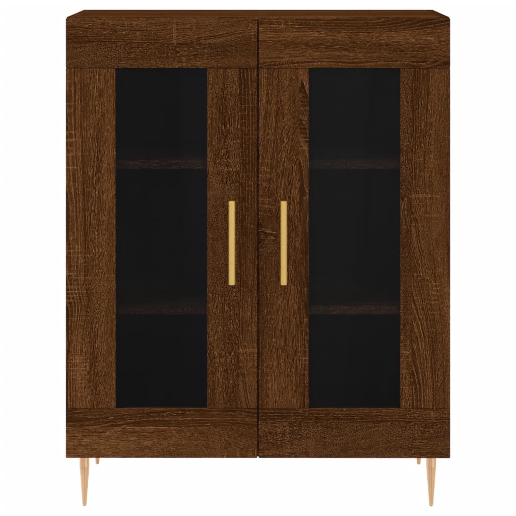 Buffet haut Chêne marron 69,5x34x180 cm Bois d'ingénierie Buffets & bahuts vidaXL