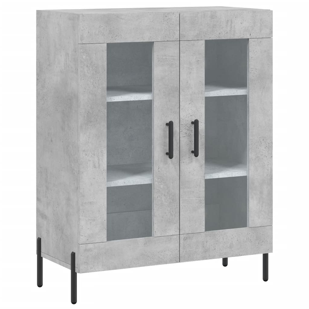 Buffet haut Gris béton 69,5x34x180 cm Bois d'ingénierie - XIOS