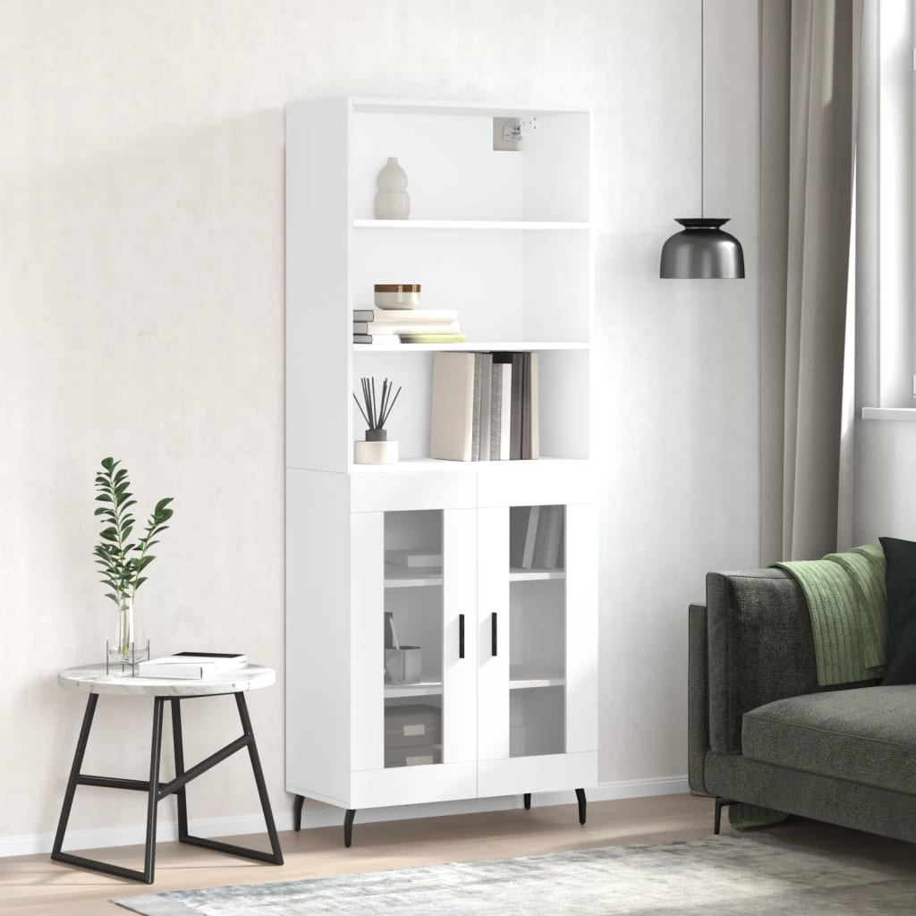 Buffet haut Blanc 69,5x34x180 cm Bois d'ingénierie - XIOS