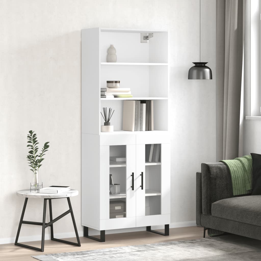 Buffet haut Blanc 69,5x34x180 cm Bois d'ingénierie - XIOS