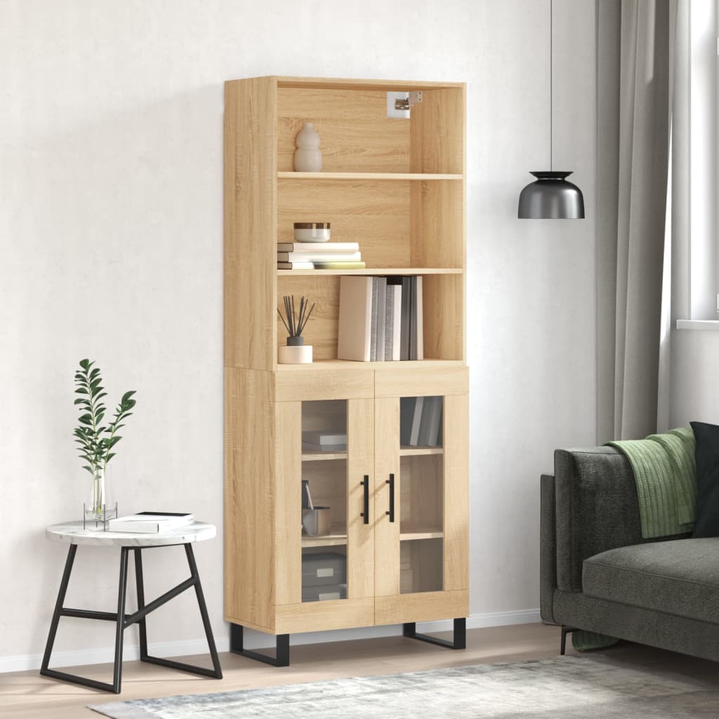 Buffet haut Chêne sonoma 69,5x34x180 cm Bois d'ingénierie - XIOS