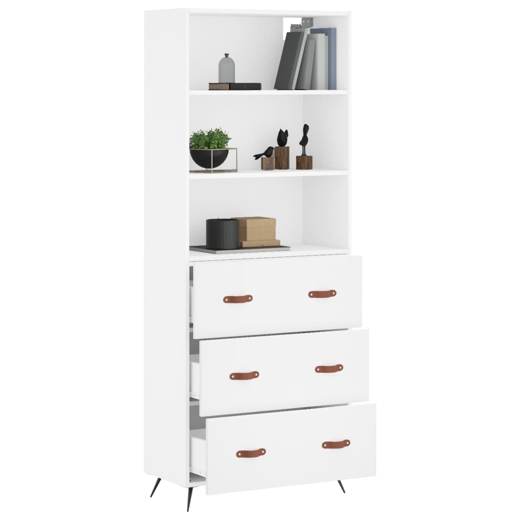Buffet haut Blanc 69,5x34x180 cm Bois d'ingénierie - XIOS