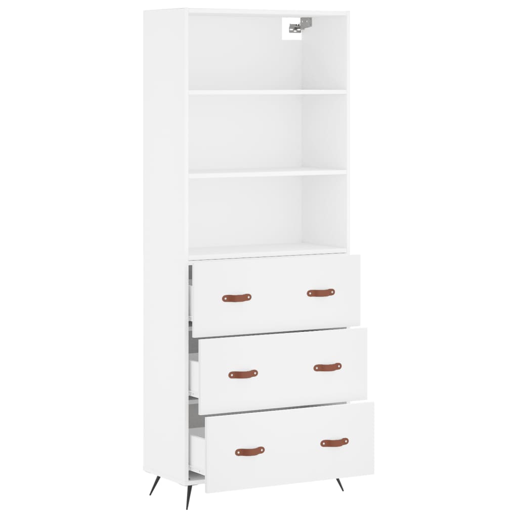 Buffet haut Blanc 69,5x34x180 cm Bois d'ingénierie - XIOS