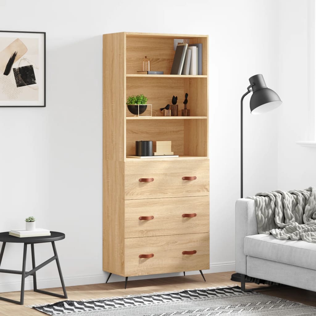 Buffet haut Chêne sonoma 69,5x34x180 cm Bois d'ingénierie - XIOS