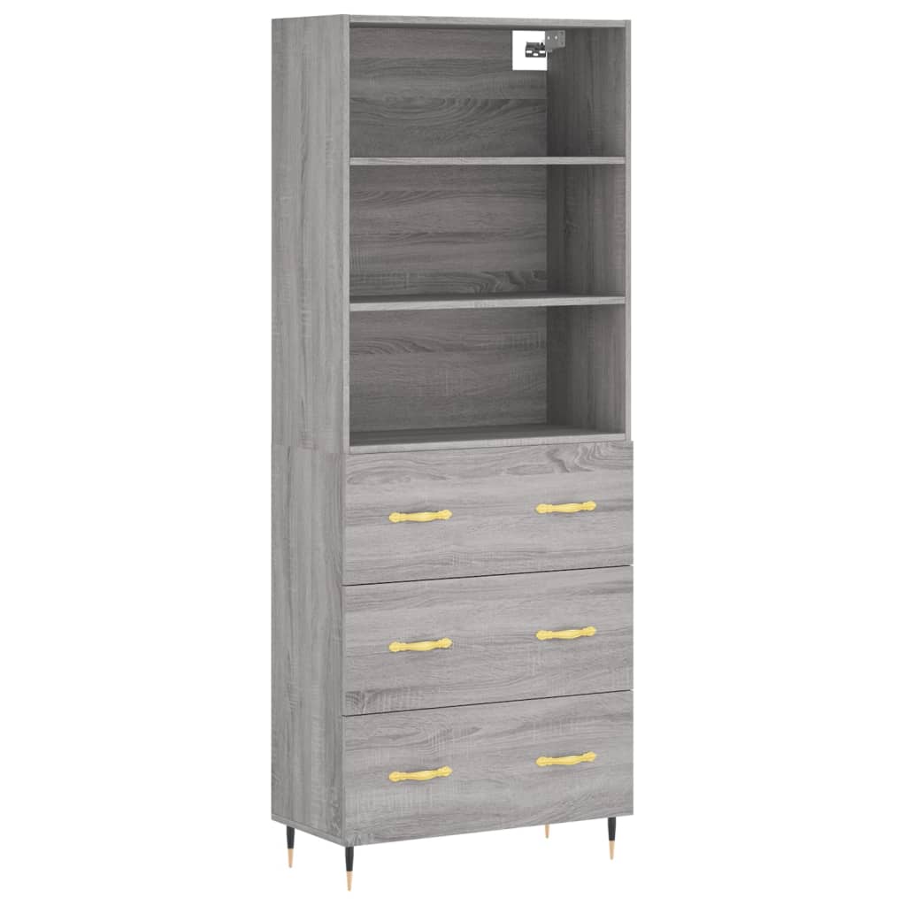 Buffet haut Sonoma gris 69,5x34x180 cm Bois d'ingénierie - XIOS