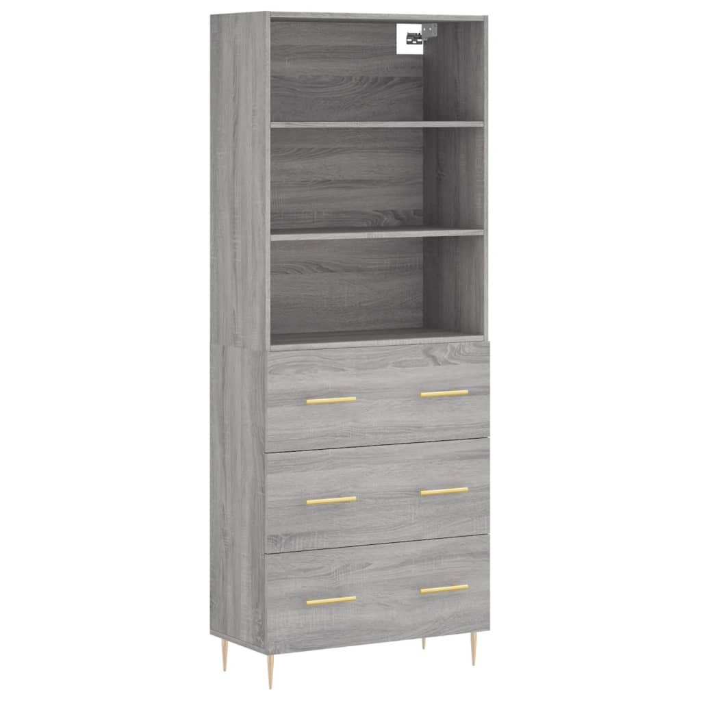 Buffet haut Sonoma gris 69,5x34x180 cm Bois d'ingénierie - XIOS