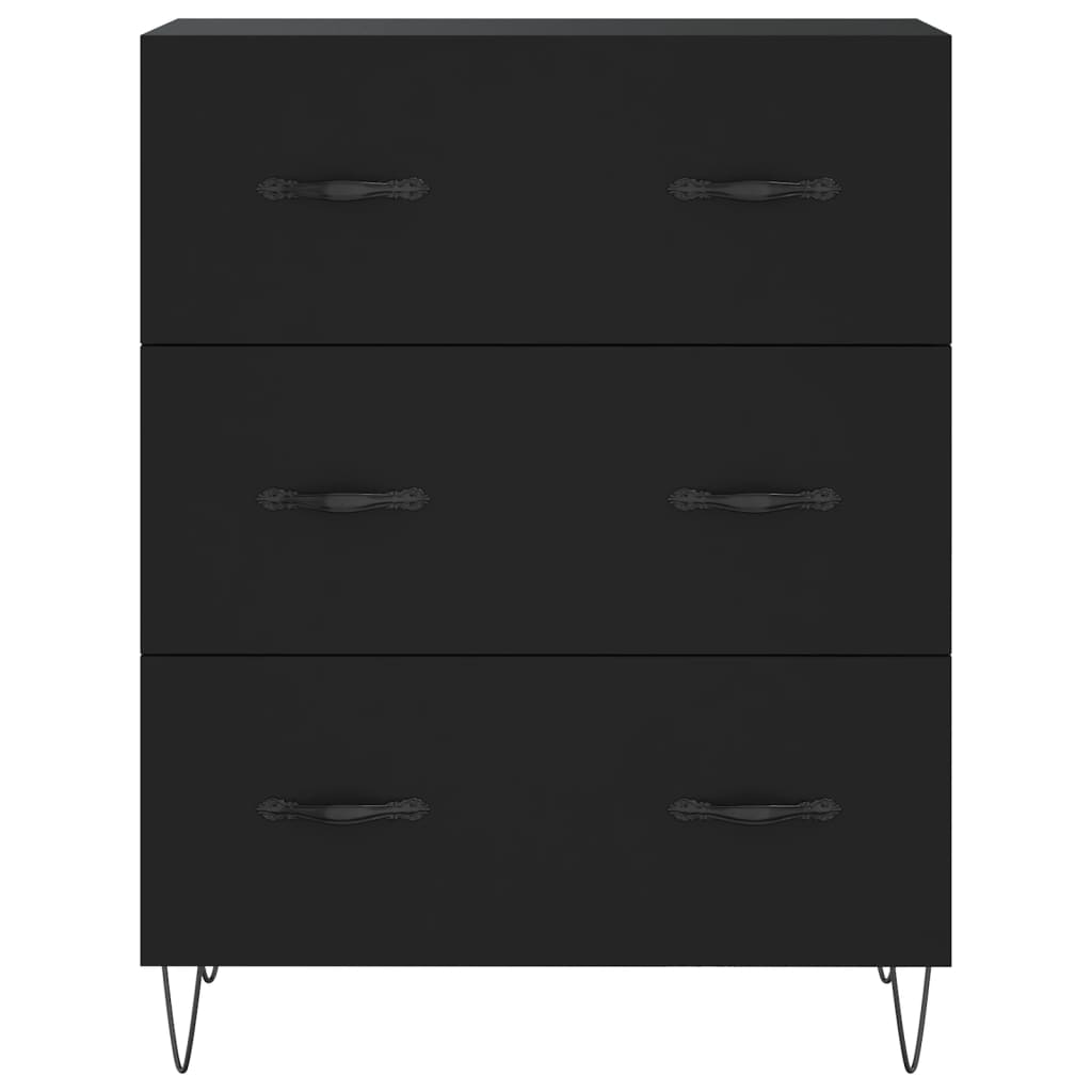 Buffet haut Noir 69,5x34x180 cm Bois d'ingénierie - XIOS