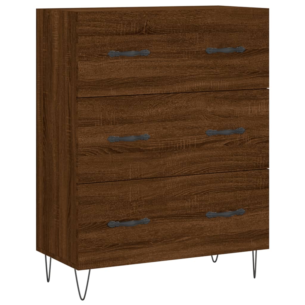 Buffet haut Chêne marron 69,5x34x180 cm Bois d'ingénierie Buffets & bahuts vidaXL