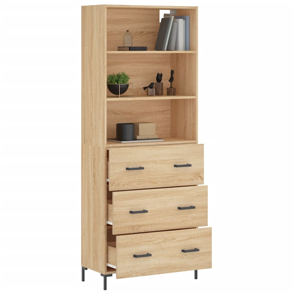 Buffet haut Chêne sonoma 69,5x34x180 cm Bois d'ingénierie - XIOS