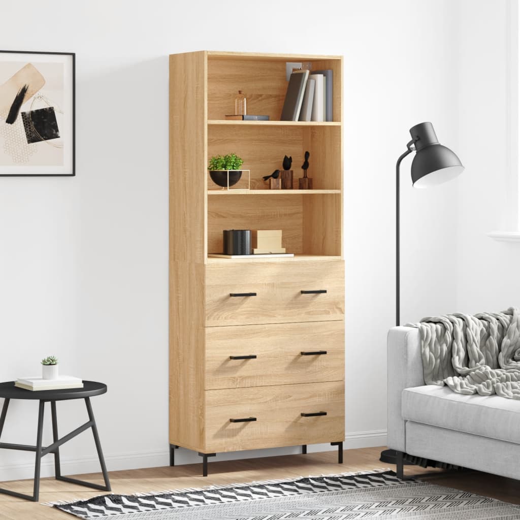 Buffet haut Chêne sonoma 69,5x34x180 cm Bois d'ingénierie - XIOS