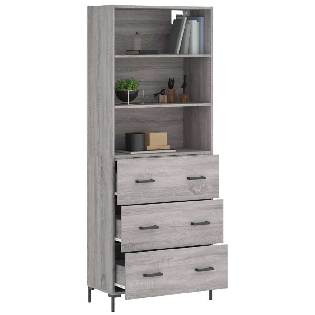 Buffet haut Sonoma gris 69,5x34x180 cm Bois d'ingénierie - XIOS