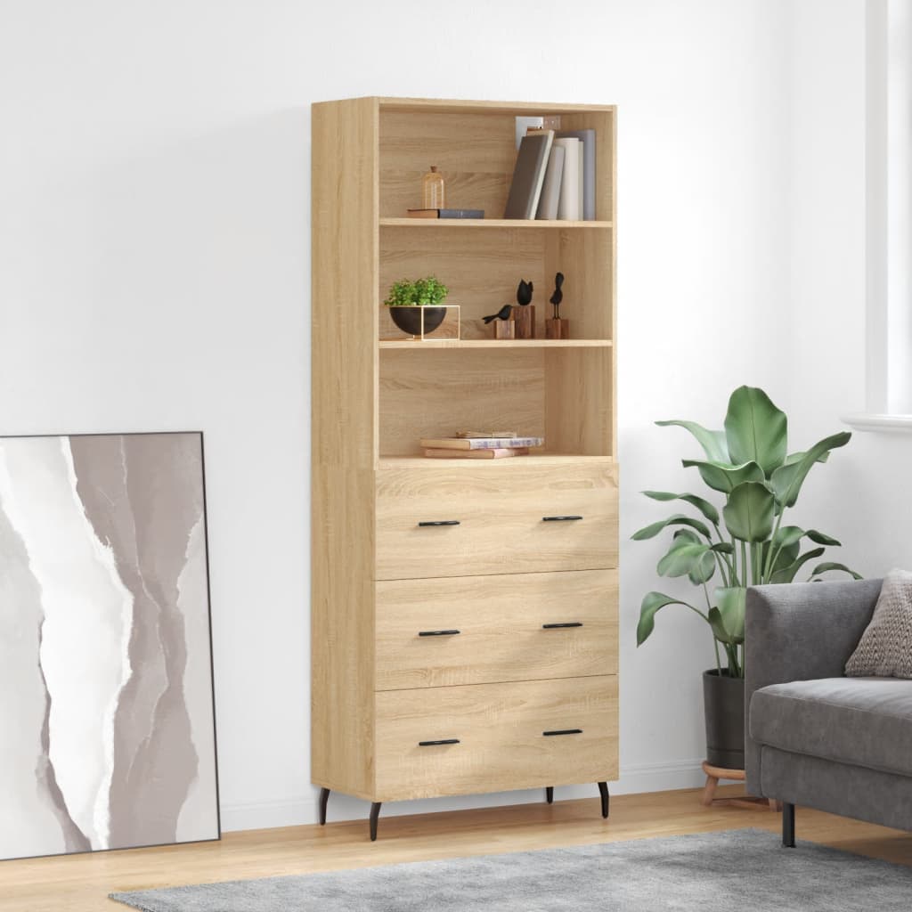 Buffet haut Chêne sonoma 69,5x34x180 cm Bois d'ingénierie - XIOS