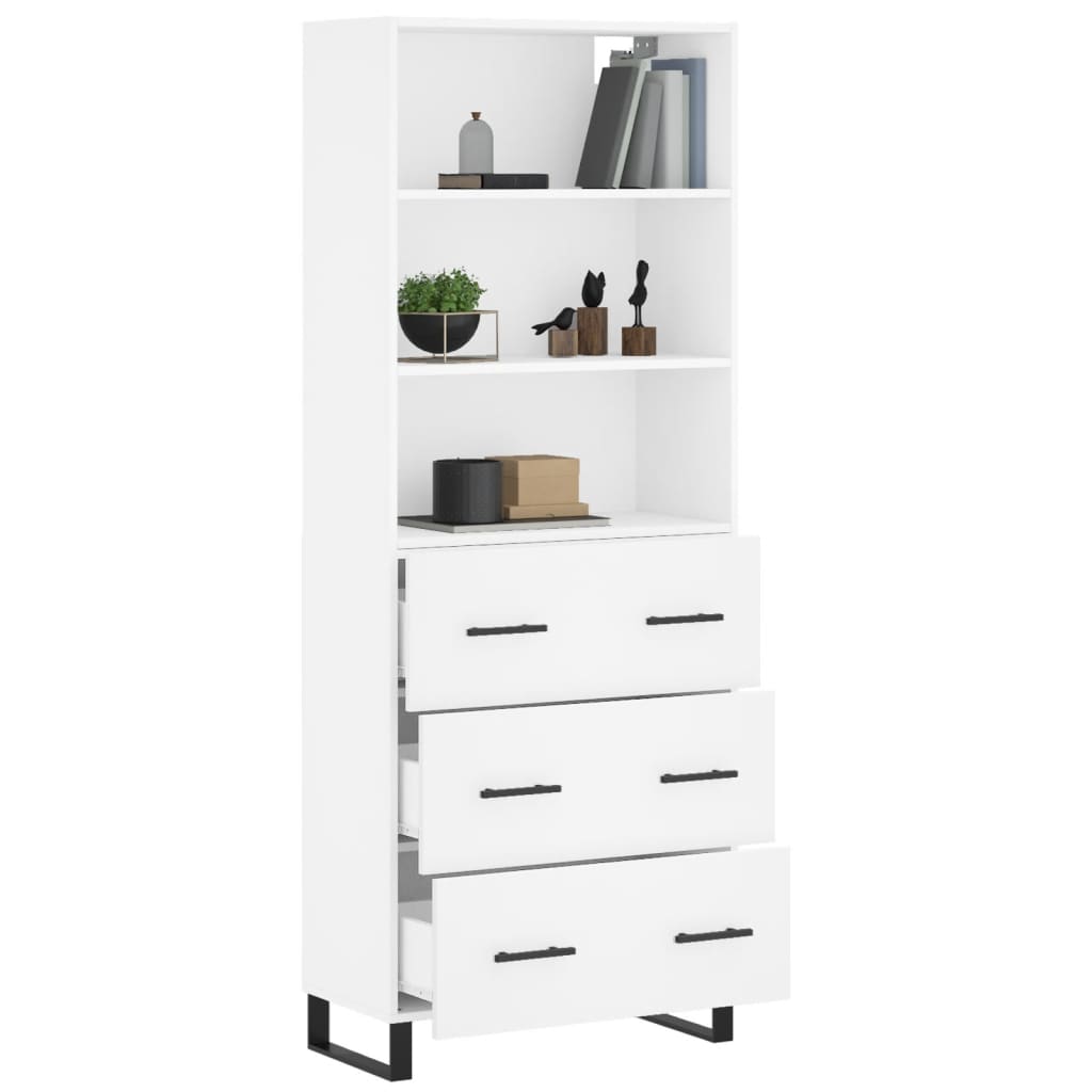 Buffet haut Blanc 69,5x34x180 cm Bois d'ingénierie - XIOS