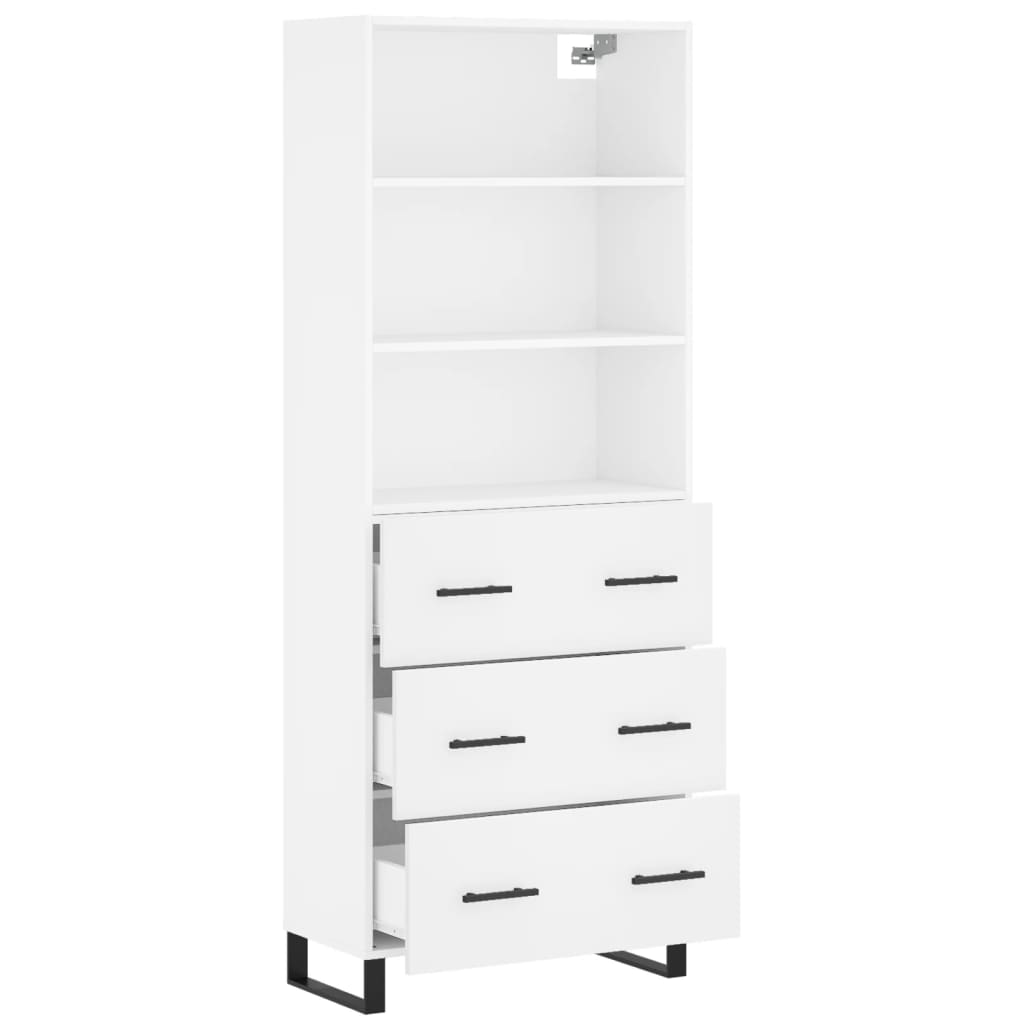 Buffet haut Blanc 69,5x34x180 cm Bois d'ingénierie - XIOS