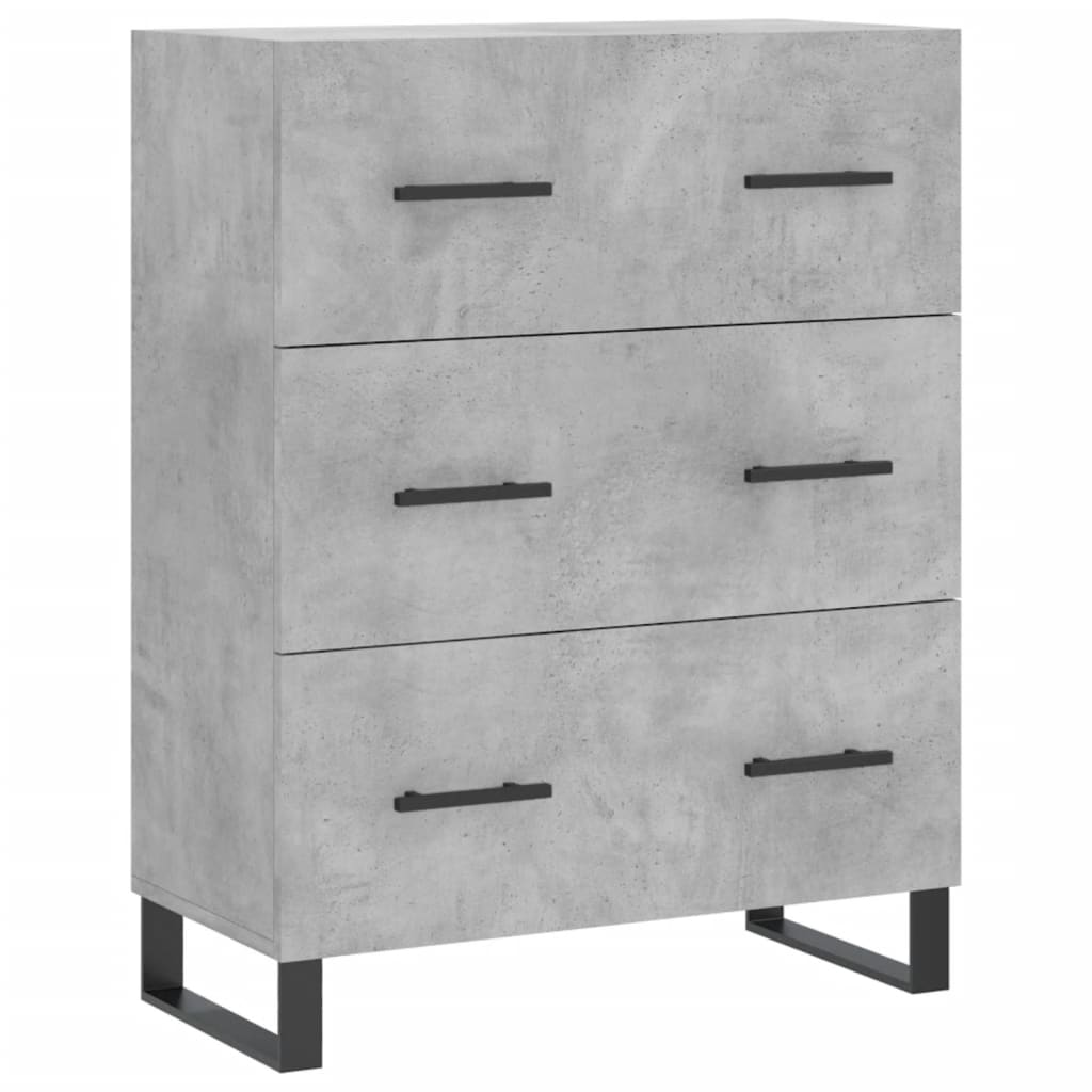 Buffet haut Gris béton 69,5x34x180 cm Bois d'ingénierie - XIOS