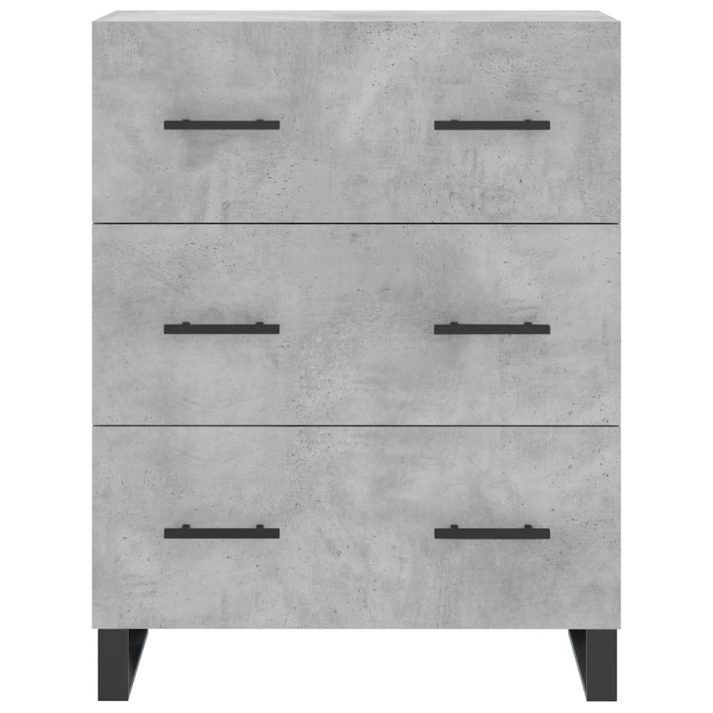 Buffet haut Gris béton 69,5x34x180 cm Bois d'ingénierie - XIOS