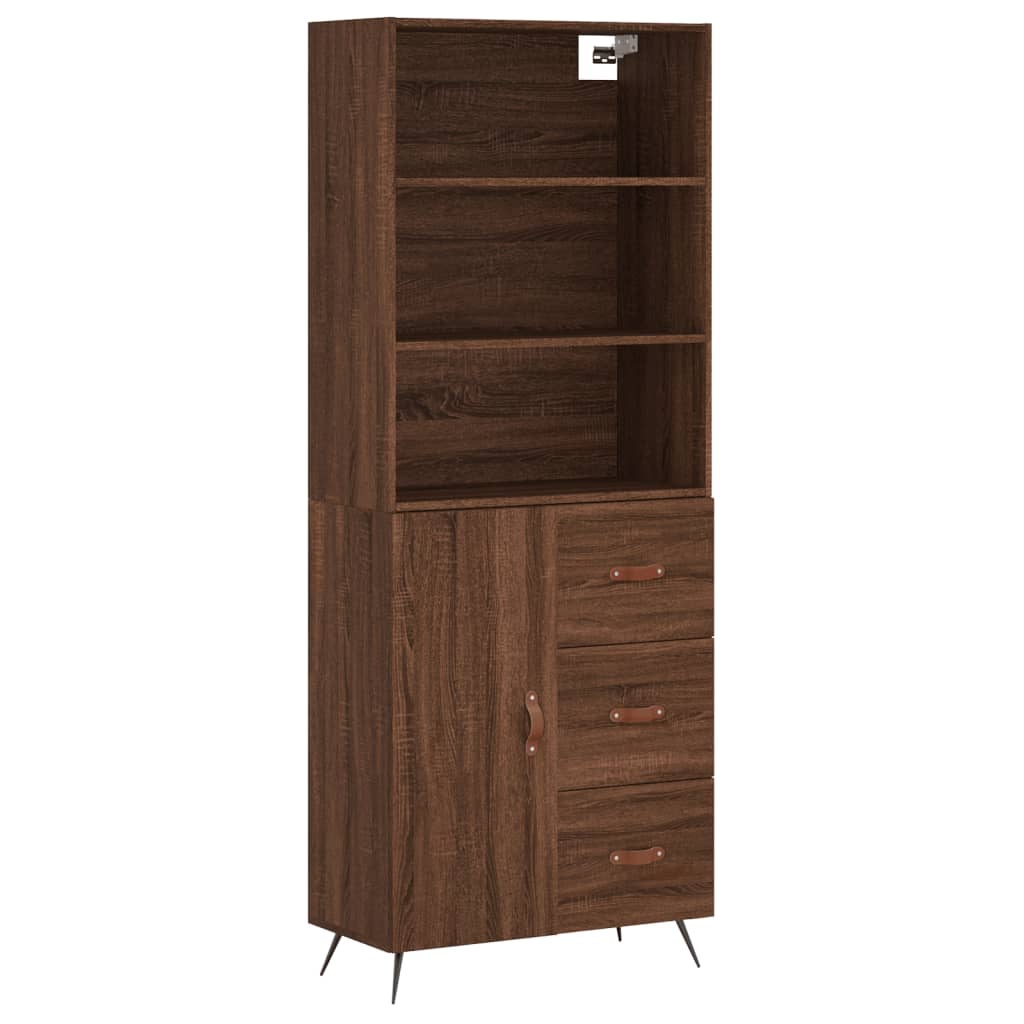 Buffet haut Chêne marron 69,5x34x180 cm Bois d'ingénierie Buffets & bahuts vidaXL