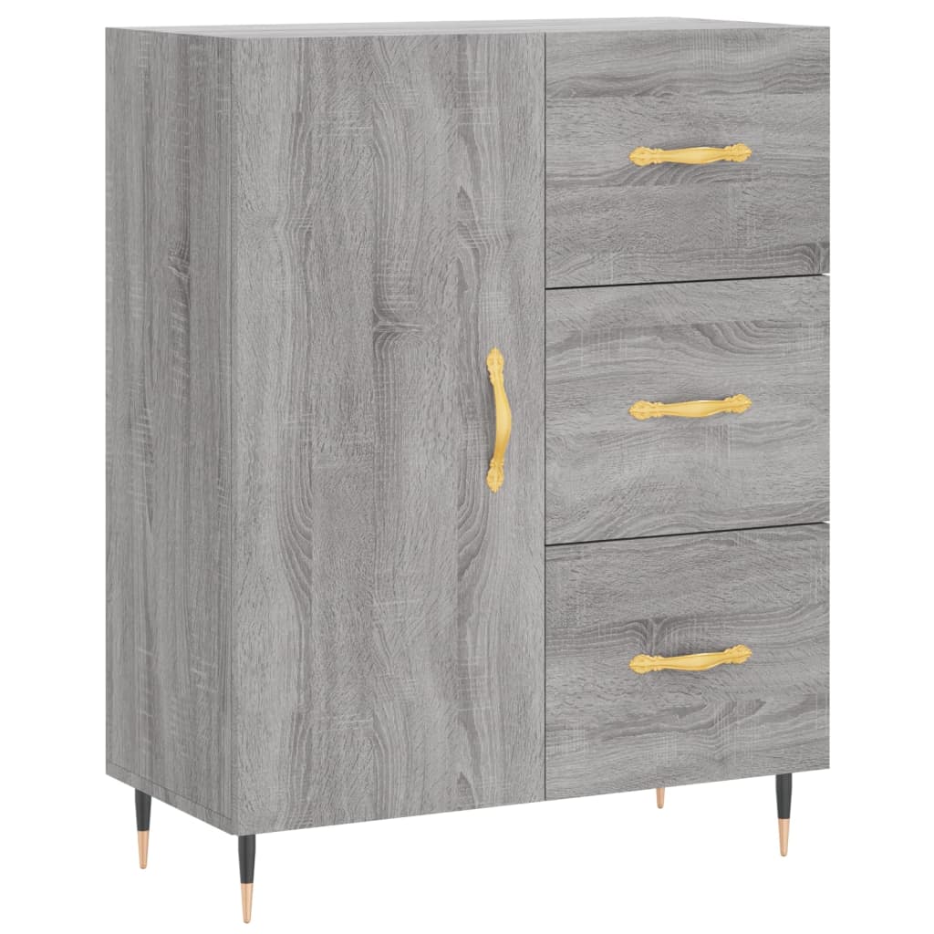 Buffet haut Sonoma gris 69,5x34x180 cm Bois d'ingénierie - XIOS