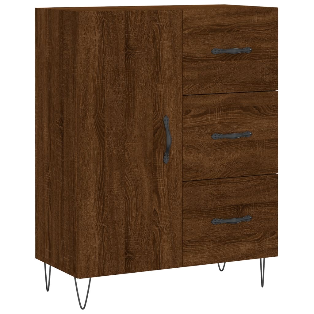 Buffet haut Chêne marron 69,5x34x180 cm Bois d'ingénierie Buffets & bahuts vidaXL