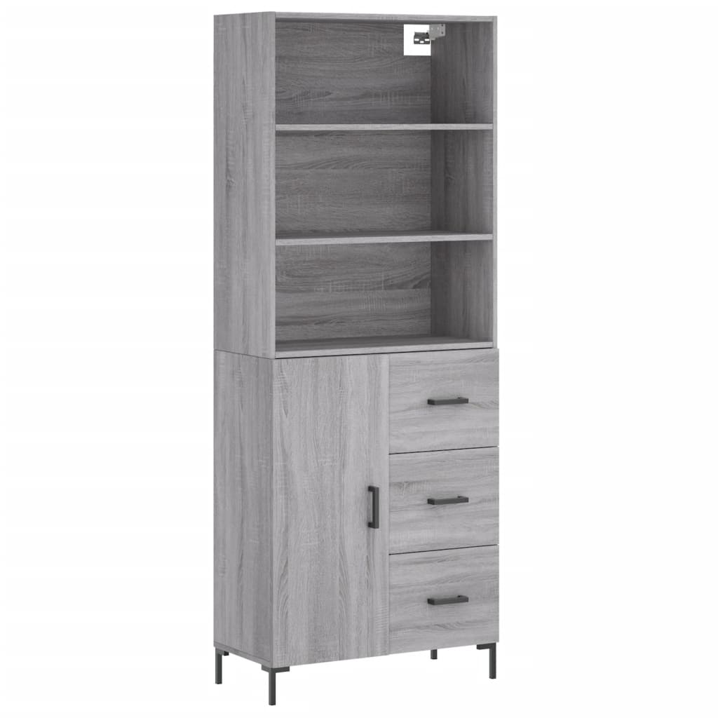 Buffet haut Sonoma gris 69,5x34x180 cm Bois d'ingénierie - XIOS