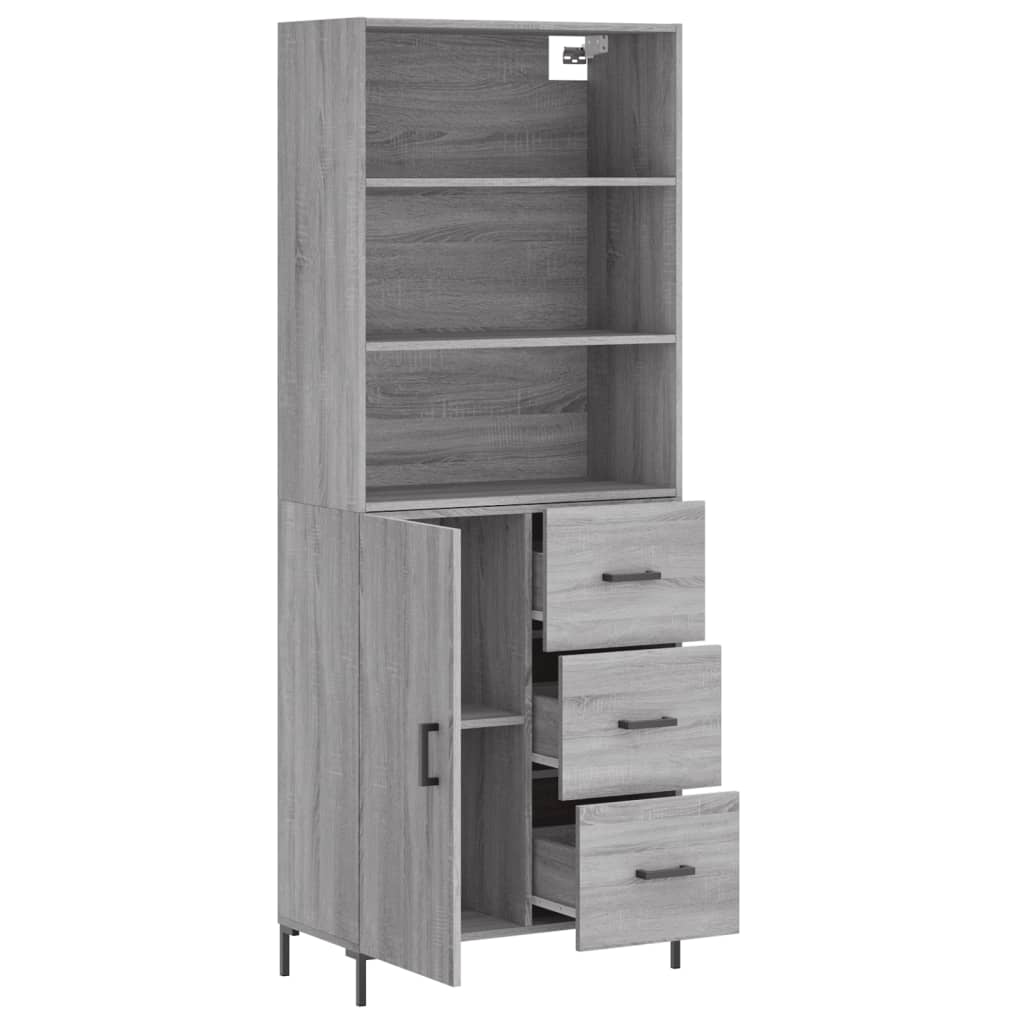 Buffet haut Sonoma gris 69,5x34x180 cm Bois d'ingénierie - XIOS
