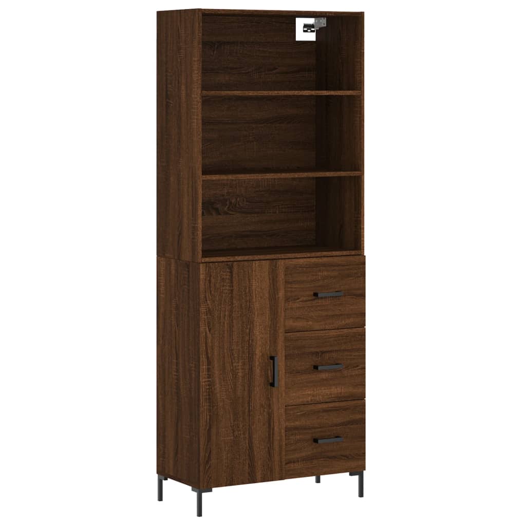 Buffet haut Chêne marron 69,5x34x180 cm Bois d'ingénierie Buffets & bahuts vidaXL