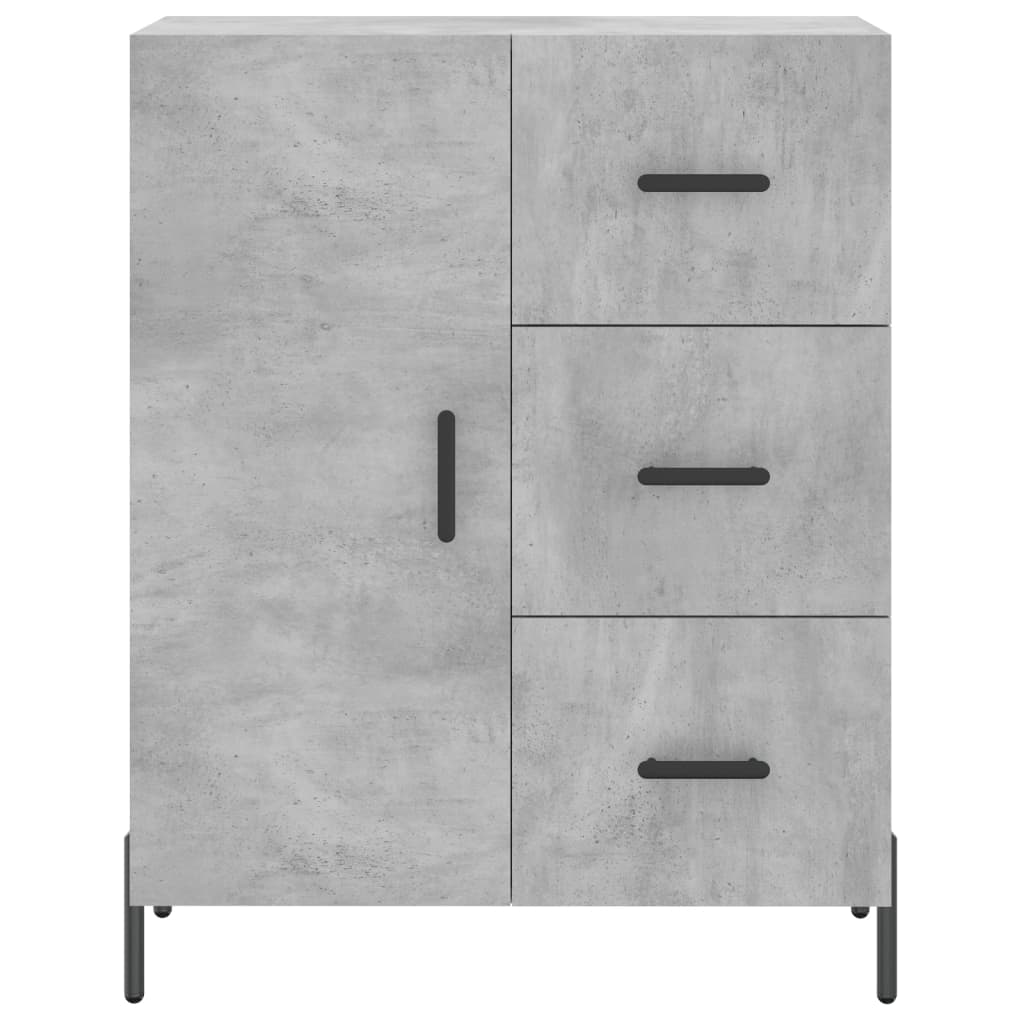 Buffet haut Gris béton 69,5x34x180 cm Bois d'ingénierie - XIOS