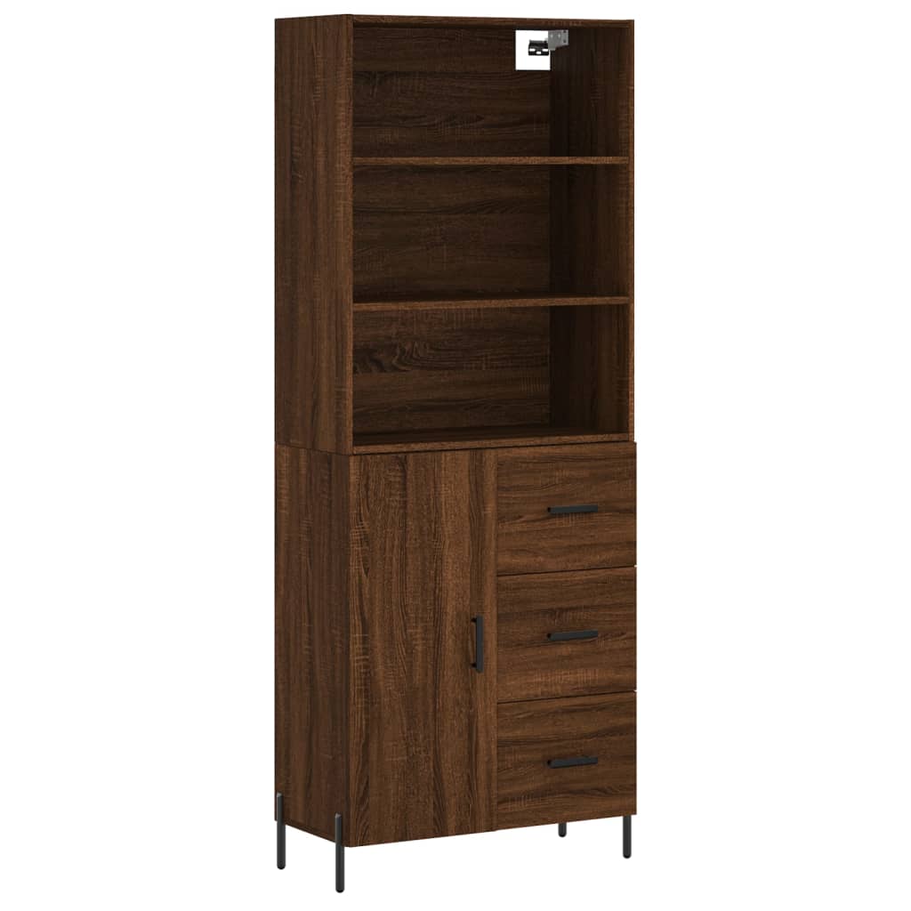 Buffet haut Chêne marron 69,5x34x180 cm Bois d'ingénierie Buffets & bahuts vidaXL