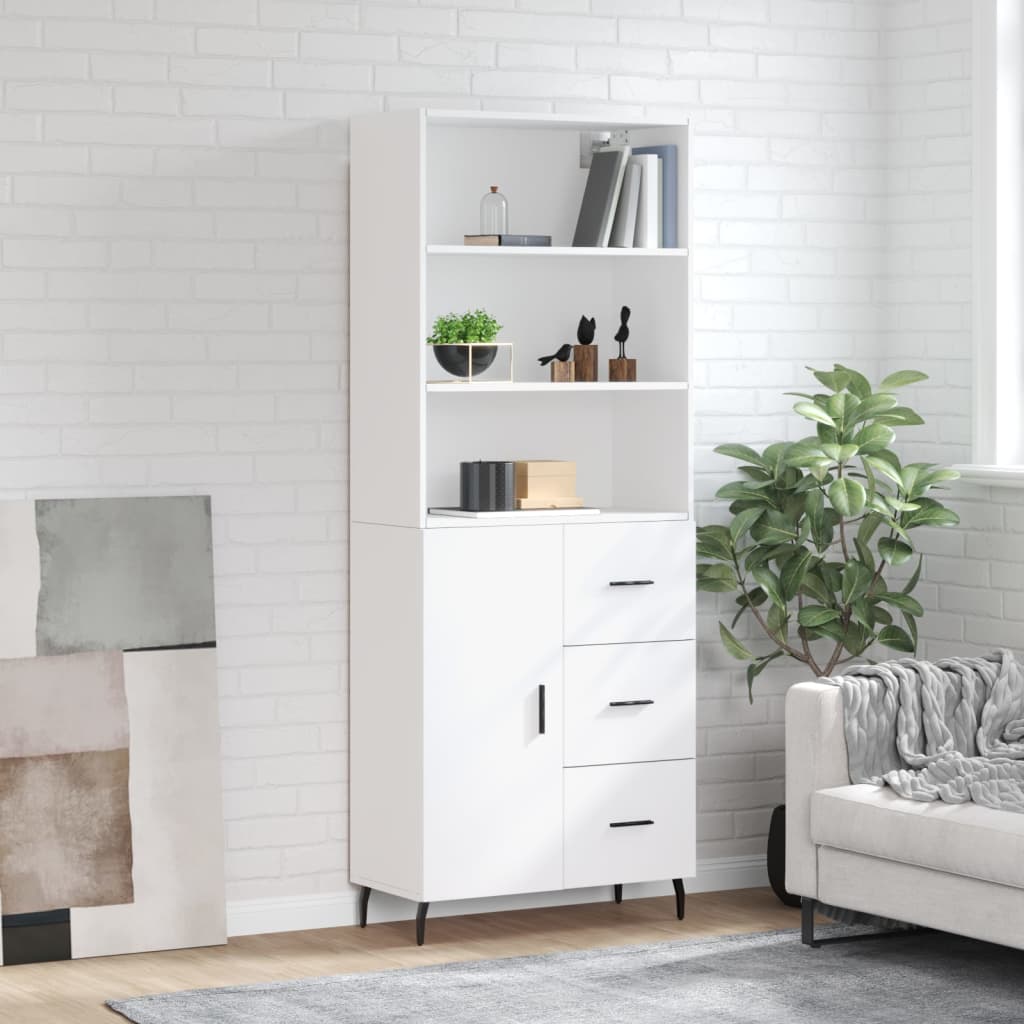 Buffet haut Blanc 69,5x34x180 cm Bois d'ingénierie - XIOS