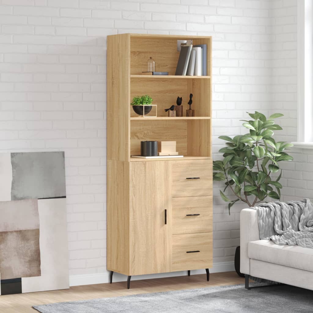 Buffet haut Chêne sonoma 69,5x34x180 cm Bois d'ingénierie - XIOS