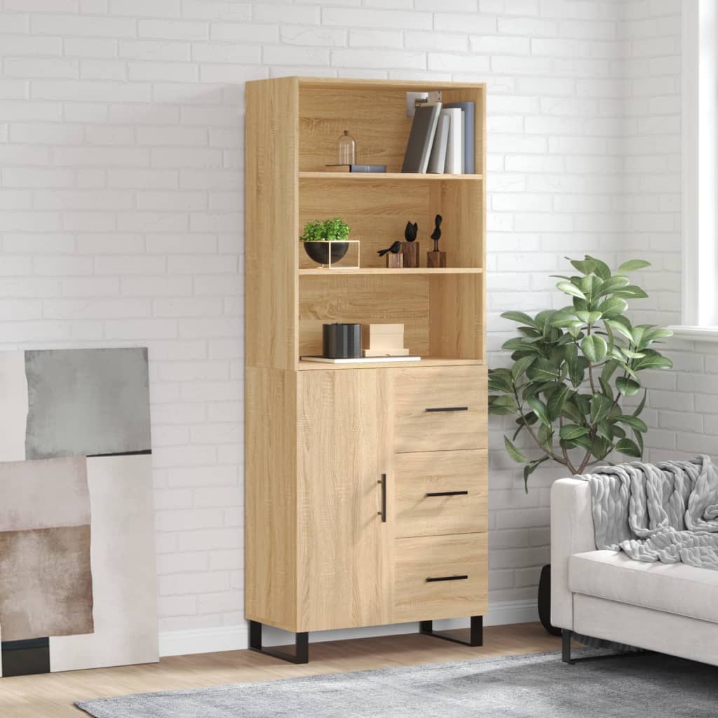 Buffet haut Chêne sonoma 69,5x34x180 cm Bois d'ingénierie - XIOS