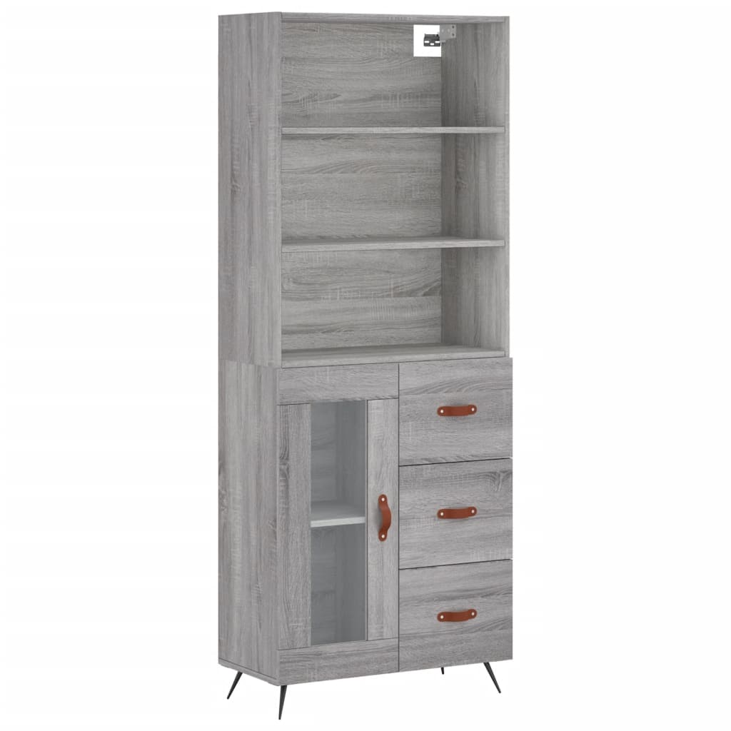 Buffet haut Sonoma gris 69,5x34x180 cm Bois d'ingénierie - XIOS