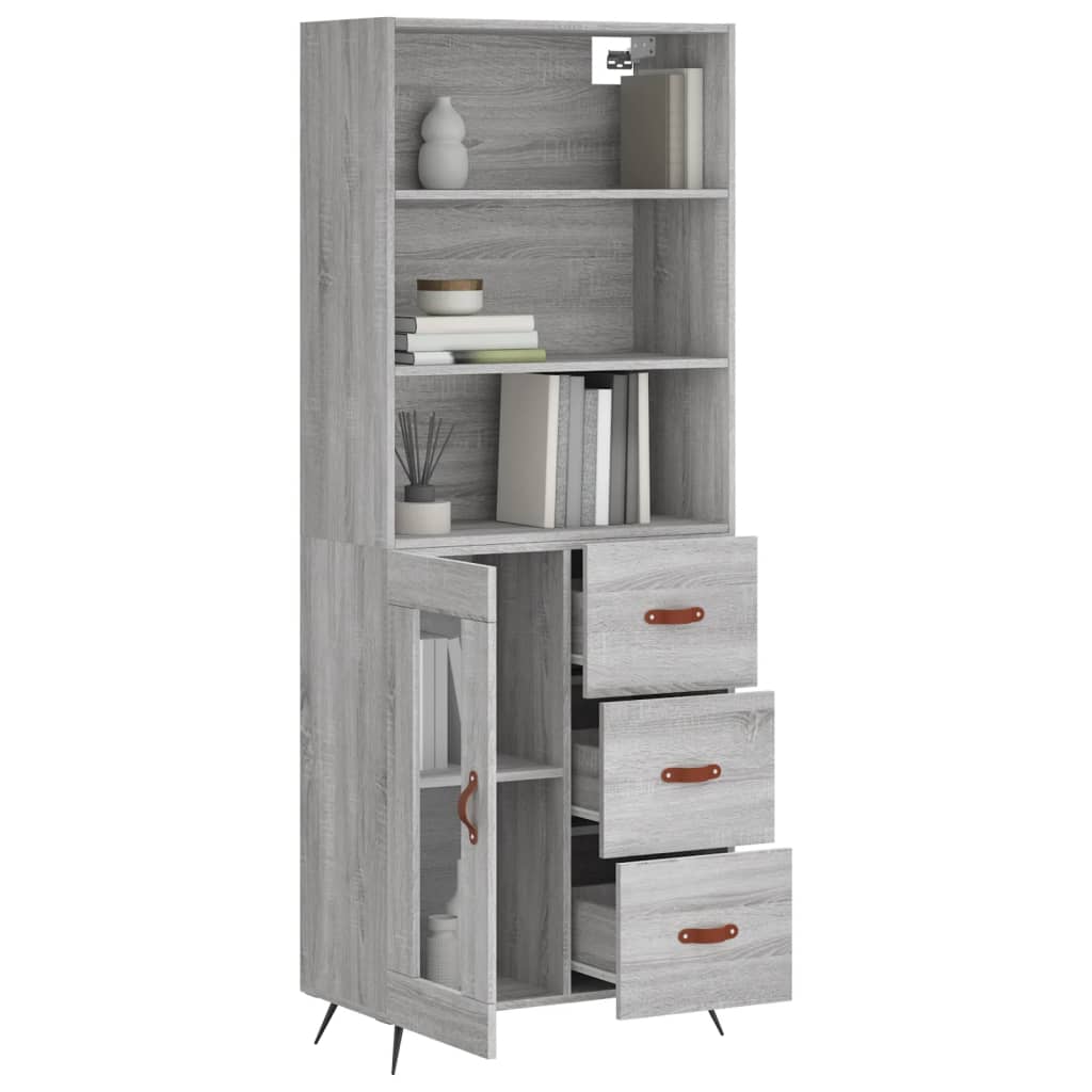 Buffet haut Sonoma gris 69,5x34x180 cm Bois d'ingénierie - XIOS