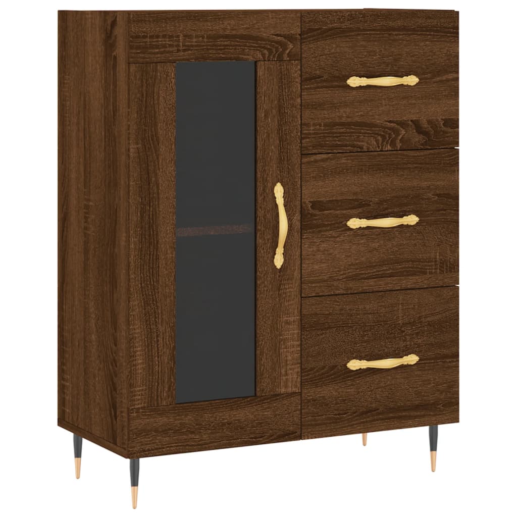 Buffet haut Chêne marron 69,5x34x180 cm Bois d'ingénierie Buffets & bahuts vidaXL