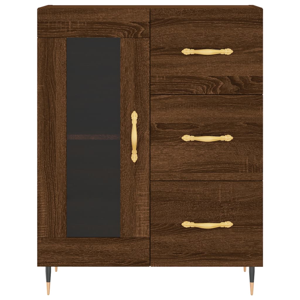 Buffet haut Chêne marron 69,5x34x180 cm Bois d'ingénierie Buffets & bahuts vidaXL