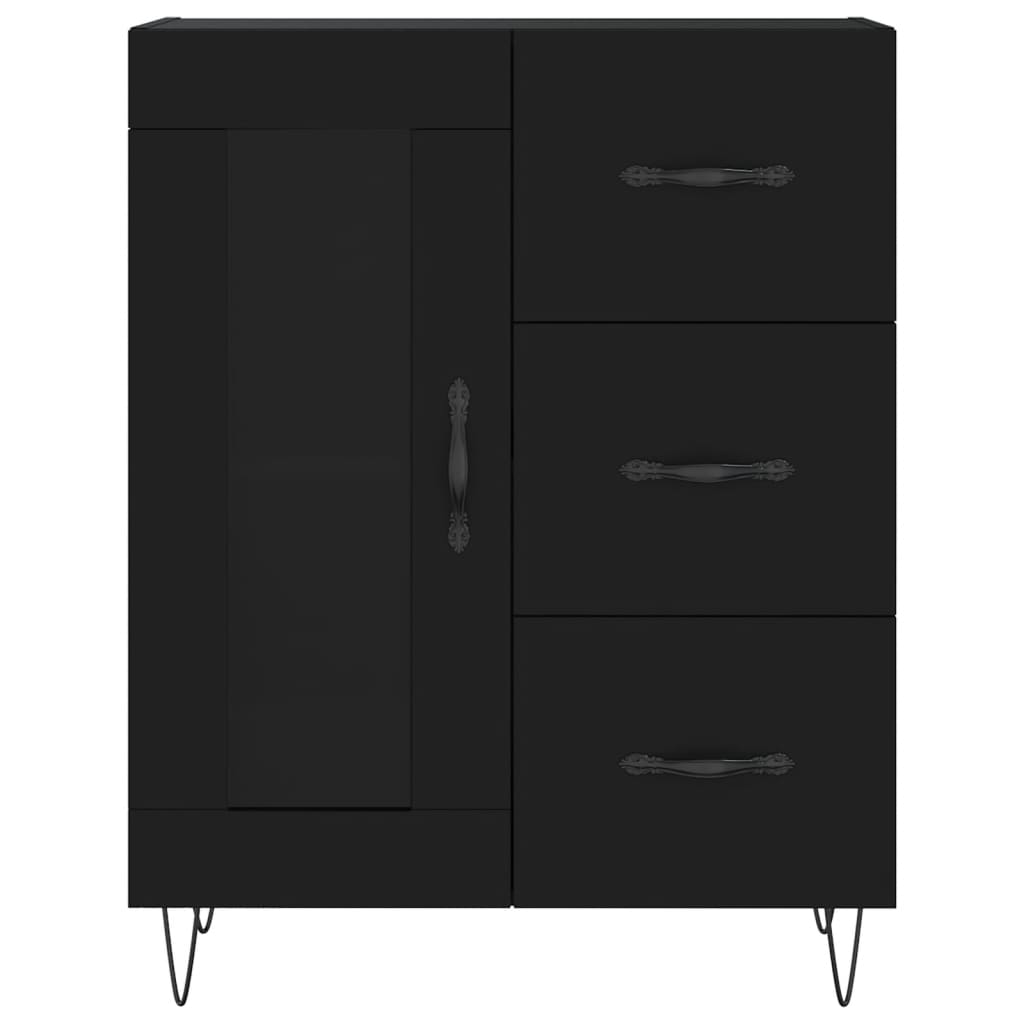 Buffet haut Noir 69,5x34x180 cm Bois d'ingénierie - XIOS