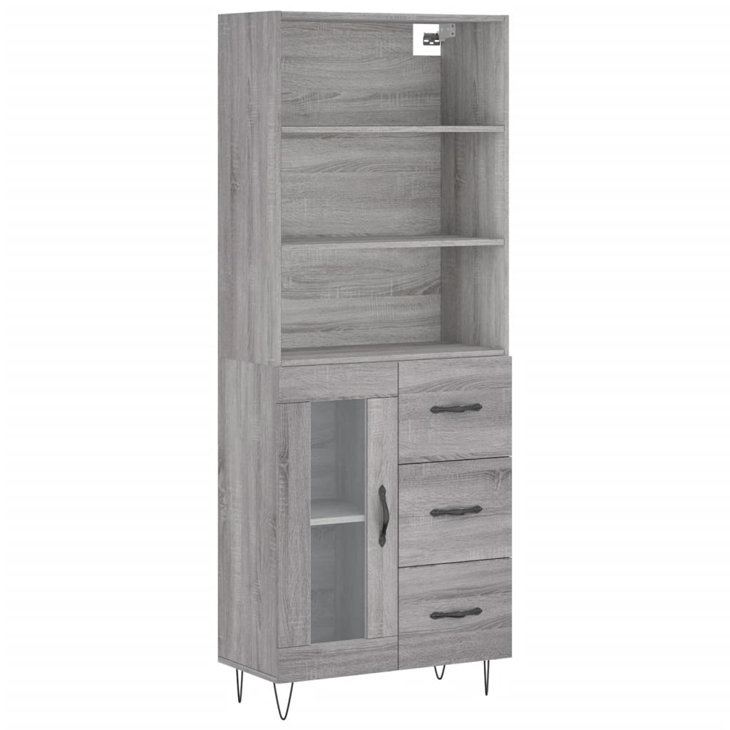 Buffet haut Sonoma gris 69,5x34x180 cm Bois d'ingénierie - XIOS