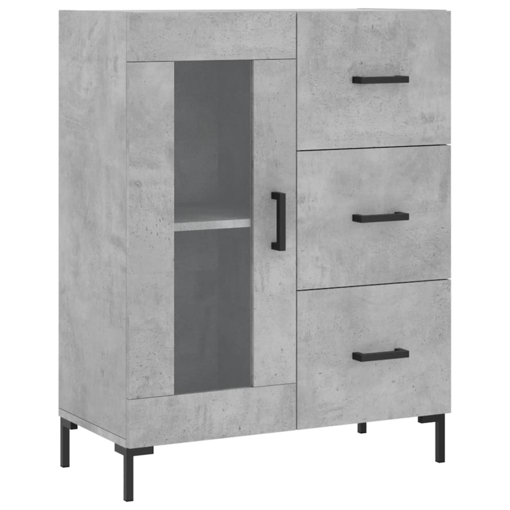 Buffet haut Gris béton 69,5x34x180 cm Bois d'ingénierie - XIOS