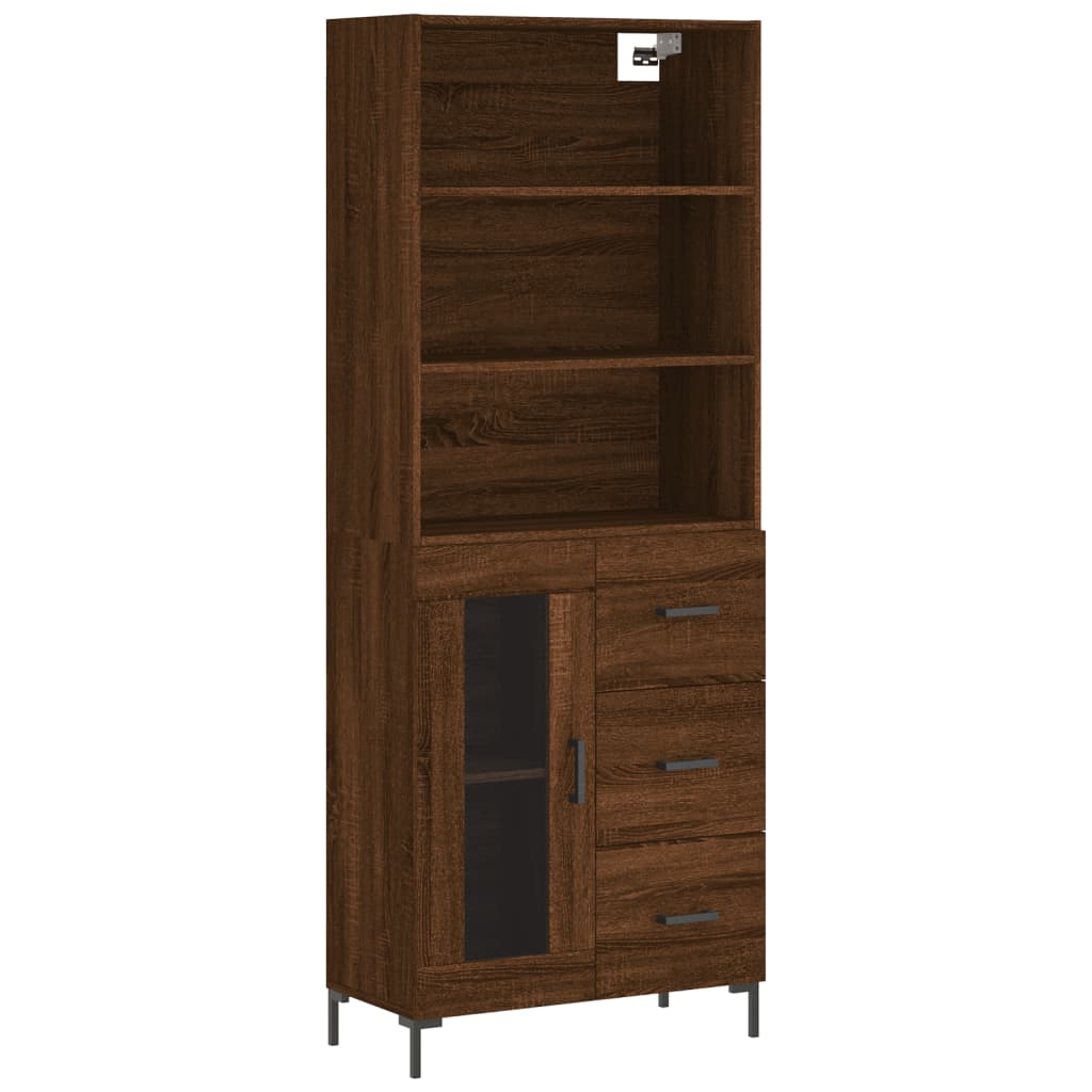 Buffet haut Chêne marron 69,5x34x180 cm Bois d'ingénierie Buffets & bahuts vidaXL