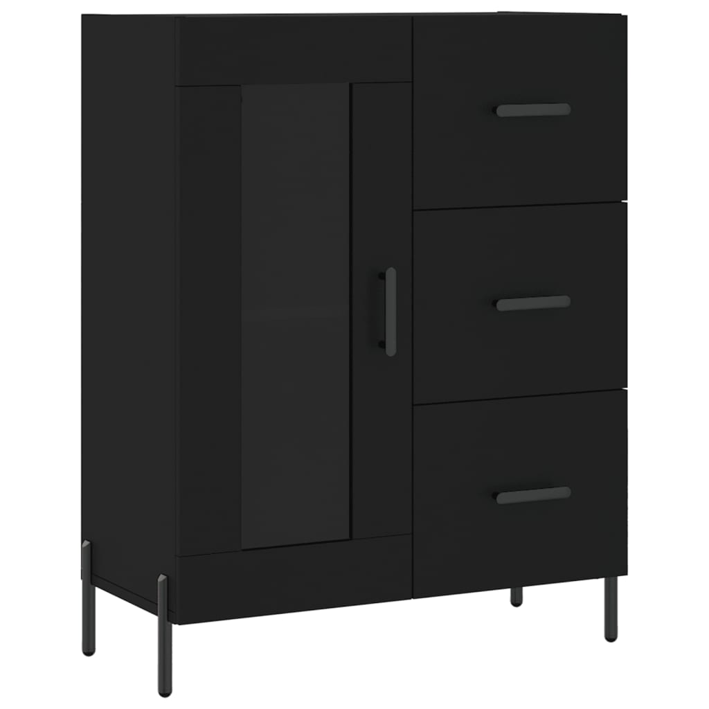 Buffet haut Noir 69,5x34x180 cm Bois d'ingénierie - XIOS