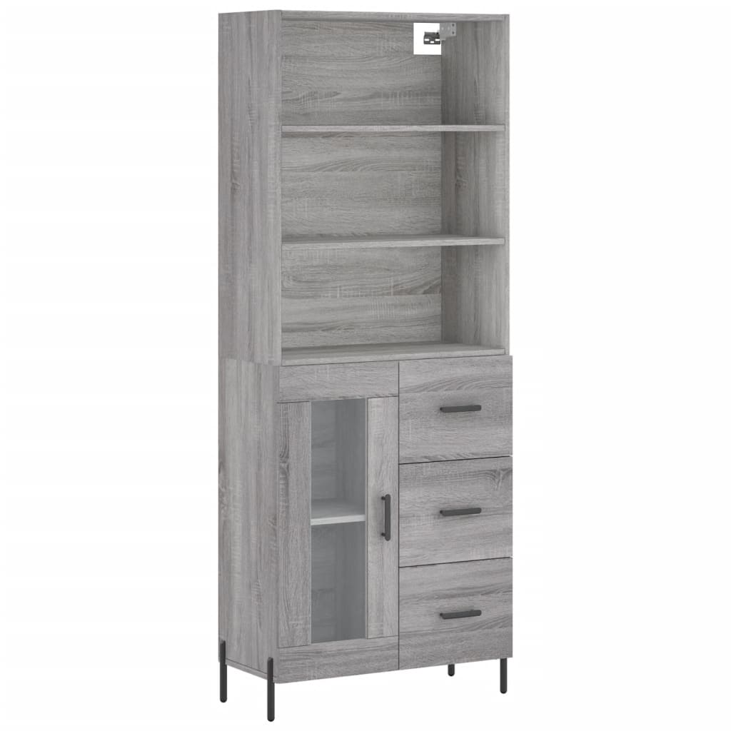 Buffet haut Sonoma gris 69,5x34x180 cm Bois d'ingénierie - XIOS