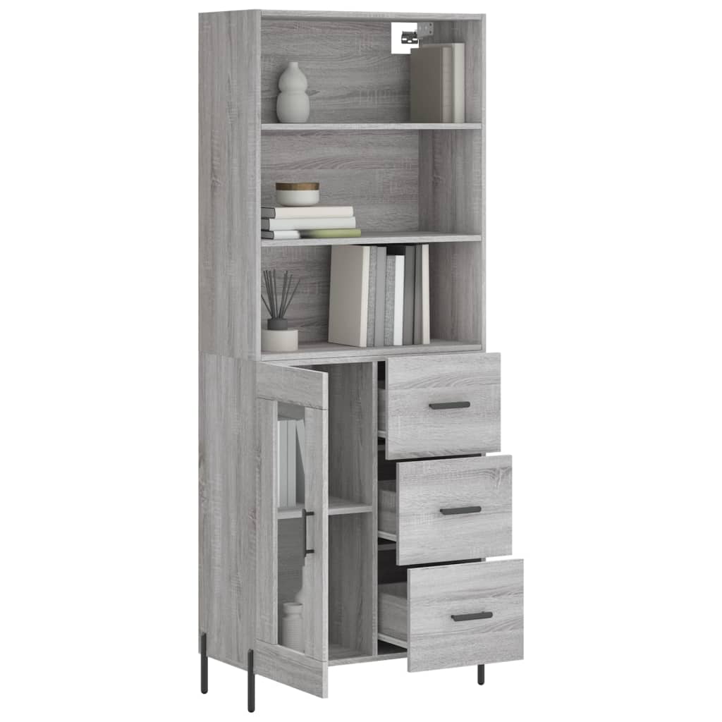 Buffet haut Sonoma gris 69,5x34x180 cm Bois d'ingénierie - XIOS