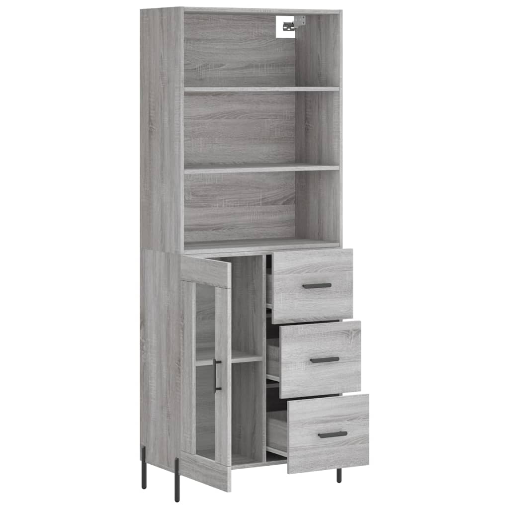 Buffet haut Sonoma gris 69,5x34x180 cm Bois d'ingénierie - XIOS