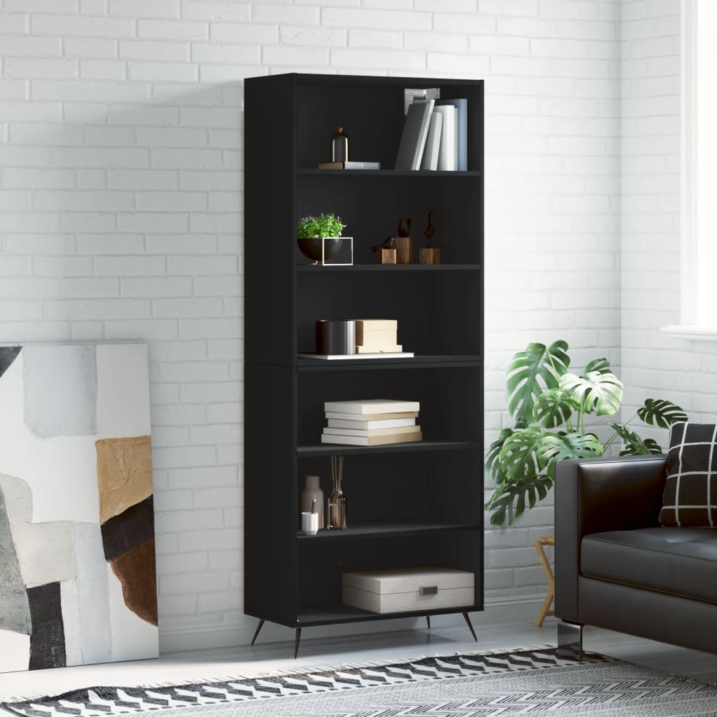 Buffet noir 69,5x32,5x180 cm bois d'ingénierie Buffets & bahuts vidaXL