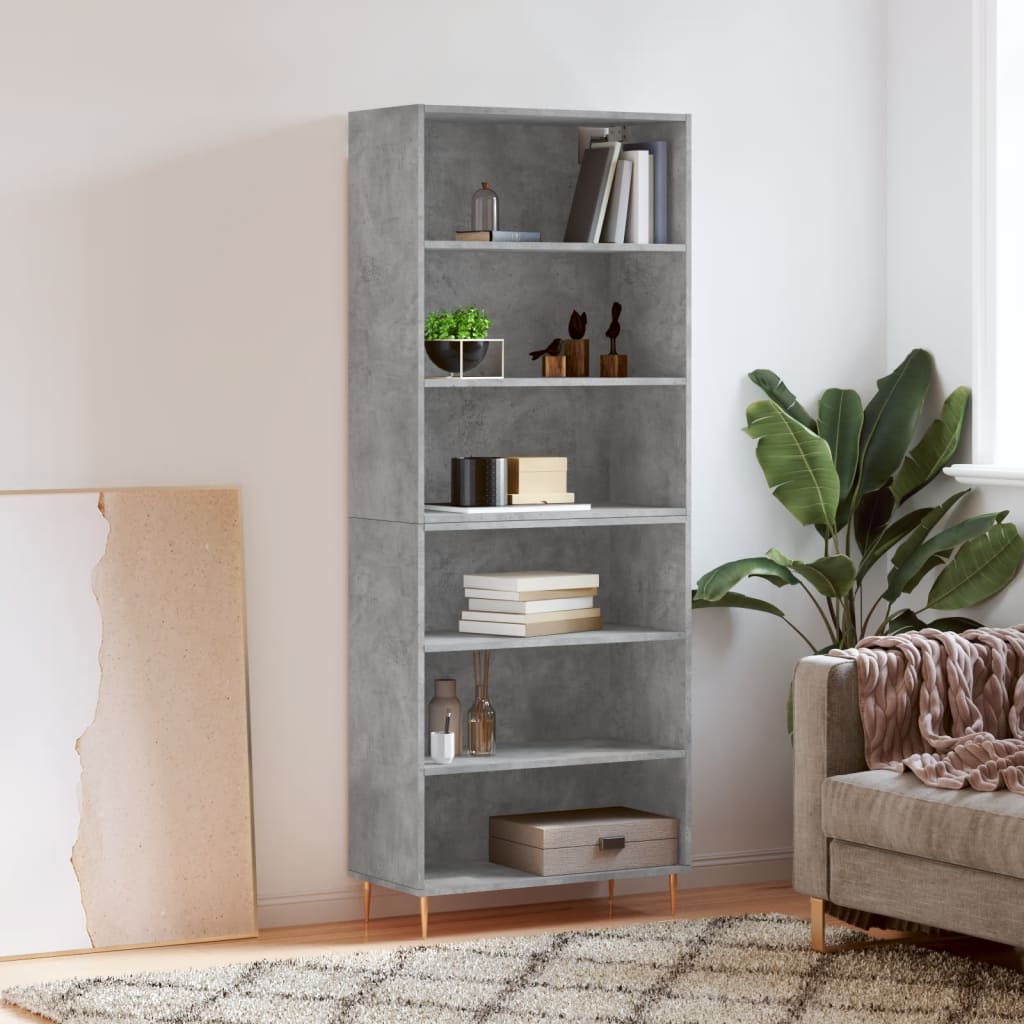 Buffet gris béton 69,5x32,5x180 cm bois d'ingénierie - XIOS