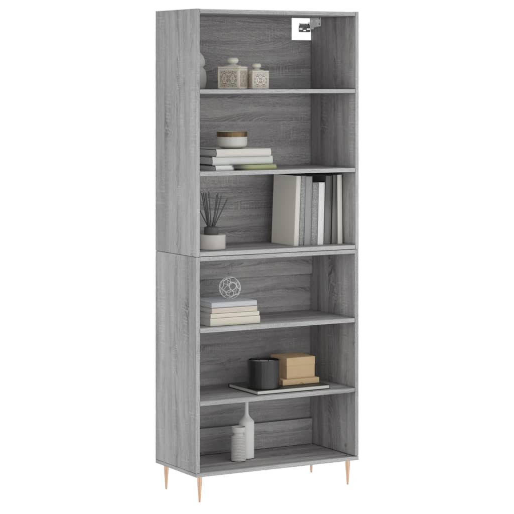 Buffet sonoma gris 69,5x32,5x180 cm bois d'ingénierie - XIOS