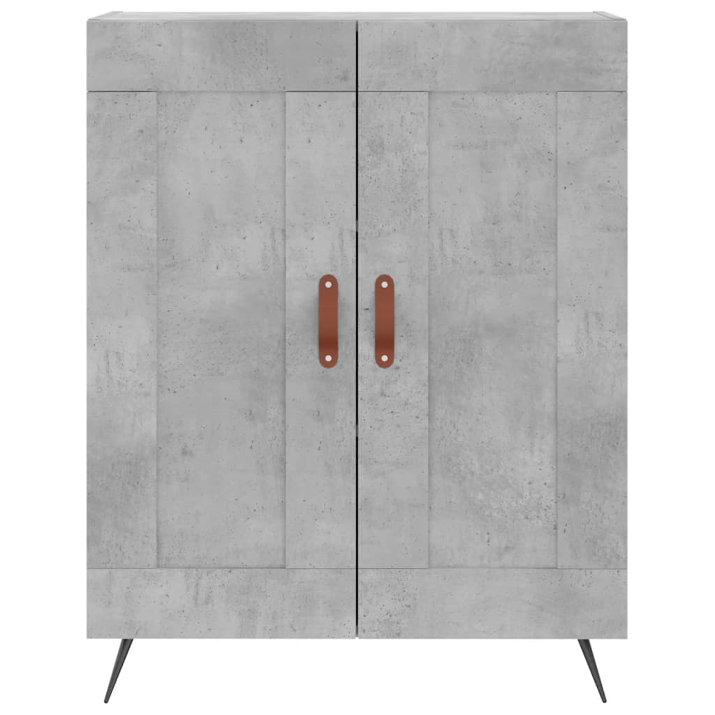 Buffet haut Gris béton 69,5x34x180 cm Bois d'ingénierie - XIOS